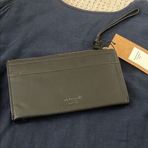 Black Leather Wristlet by Unknown Brand